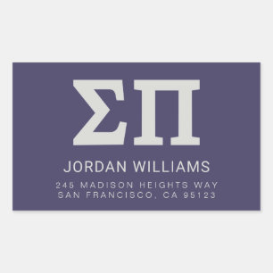 Sigma Pi Fraternity Greek Letters Logo Design Rectangular Sticker
