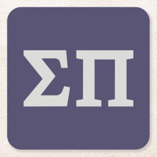 Sigma Pi Fraternity Greek Letters Logo Design Square Paper Coaster