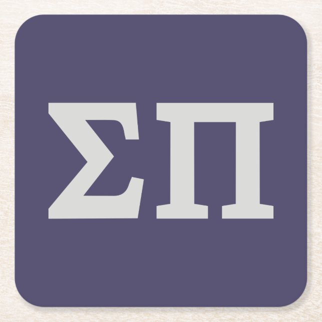 Sigma Pi Fraternity Greek Letters Logo Design Square Paper Coaster (Front)