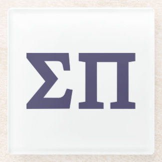 Sigma Pi Fraternity Greek Letters Logo Glass Coaster