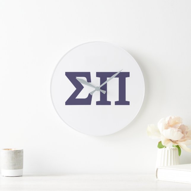Sigma Pi Fraternity Greek Letters Logo Large Clock (Home)