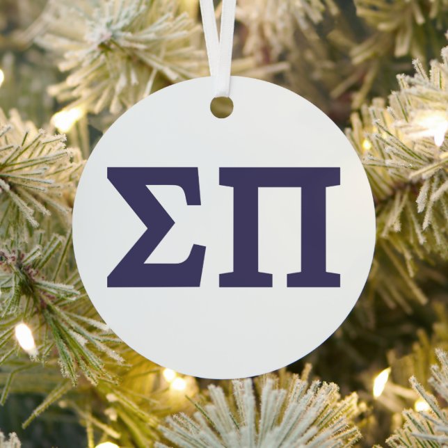 Sigma Pi Fraternity Greek Letters Logo Metal Ornament (Insitu)