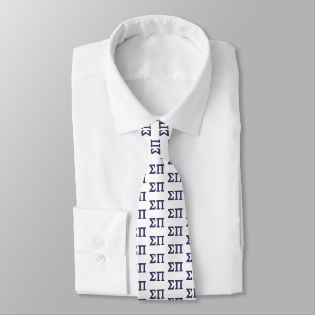 Sigma Pi Fraternity Greek Letters Logo Neck Tie (Tied)