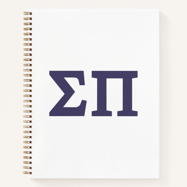Sigma Pi Fraternity Greek Letters Logo Notebook (Front)