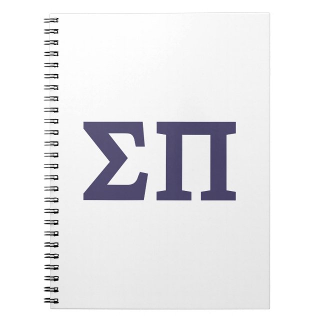 Sigma Pi Fraternity Greek Letters Logo Notebook (Front)
