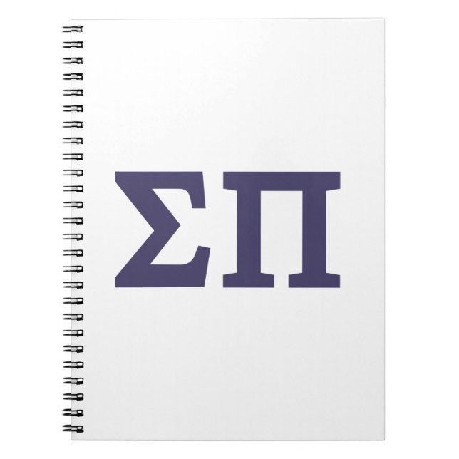 Sigma Pi Fraternity Greek Letters Logo Notebook (Front)