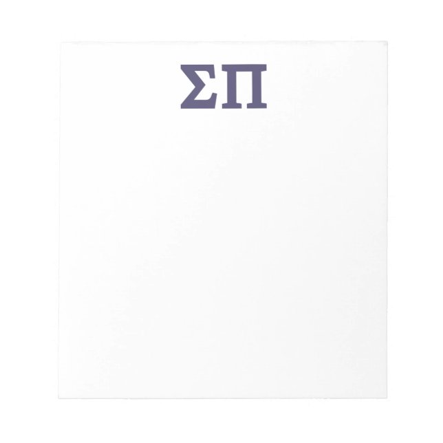 Sigma Pi Fraternity Greek Letters Logo Notepad (Front)