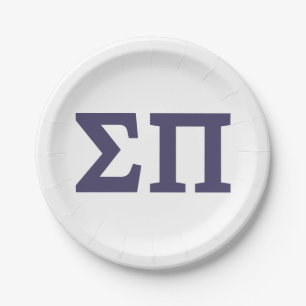 Sigma Pi Fraternity Greek Letters Logo Paper Plates