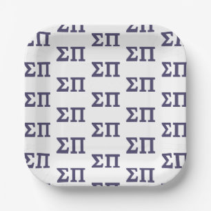 Sigma Pi Fraternity Greek Letters Logo Paper Plates