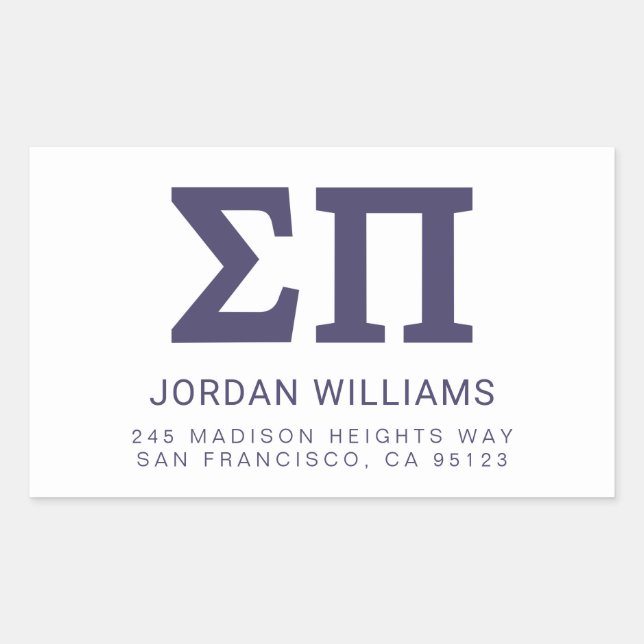 Sigma Pi Fraternity Greek Letters Logo Rectangular Sticker (Front)