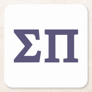 Sigma Pi Fraternity Greek Letters Logo Square Paper Coaster