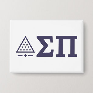Sigma Pi Fraternity Greek Letters Star Triangle Button