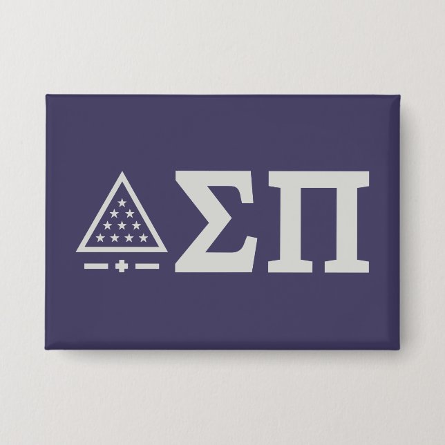 Sigma Pi Fraternity Greek Letters Star Triangle Button (Front)