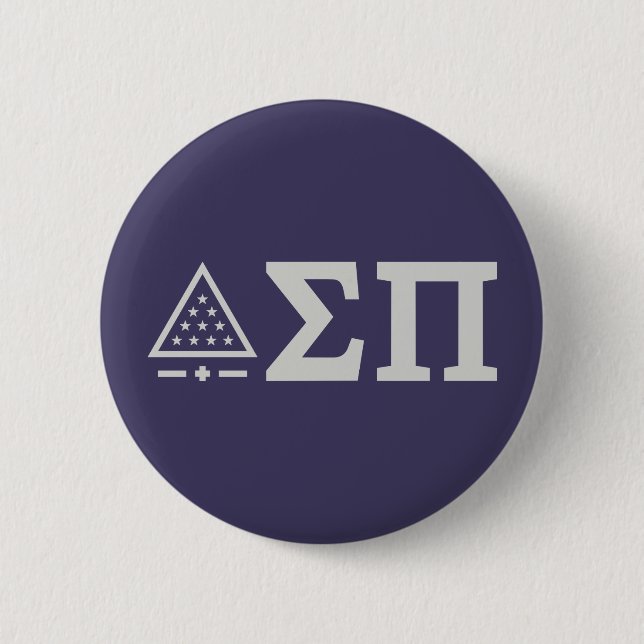 Sigma Pi Fraternity Greek Letters Star Triangle Button (Front)