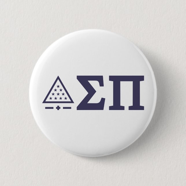 Sigma Pi Fraternity Greek Letters Star Triangle Button (Front)