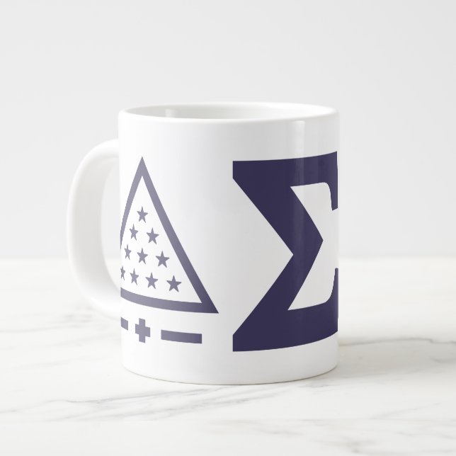 Sigma Pi Fraternity Greek Letters Star Triangle Giant Coffee Mug (Front Left)