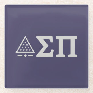 Sigma Pi Fraternity Greek Letters Star Triangle Glass Coaster