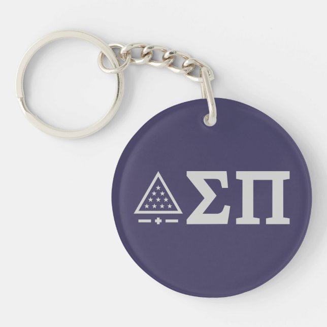 Sigma Pi Fraternity Greek Letters Star Triangle Keychain (Front)