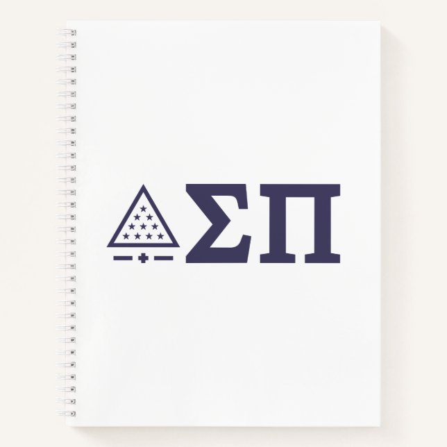 Sigma Pi Fraternity Greek Letters Star Triangle Notebook (Front)