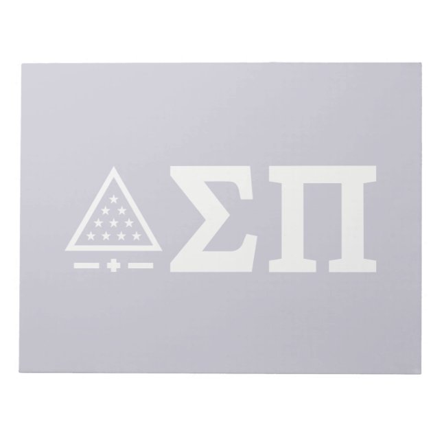 Sigma Pi Fraternity Greek Letters Star Triangle Notepad (Front)