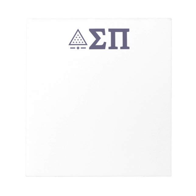 Sigma Pi Fraternity Greek Letters Star Triangle Notepad (Front)