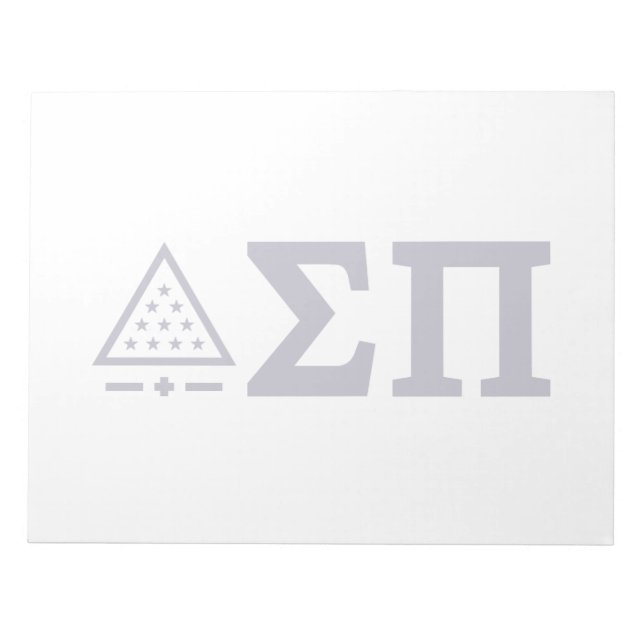 Sigma Pi Fraternity Greek Letters Star Triangle Notepad (Front)