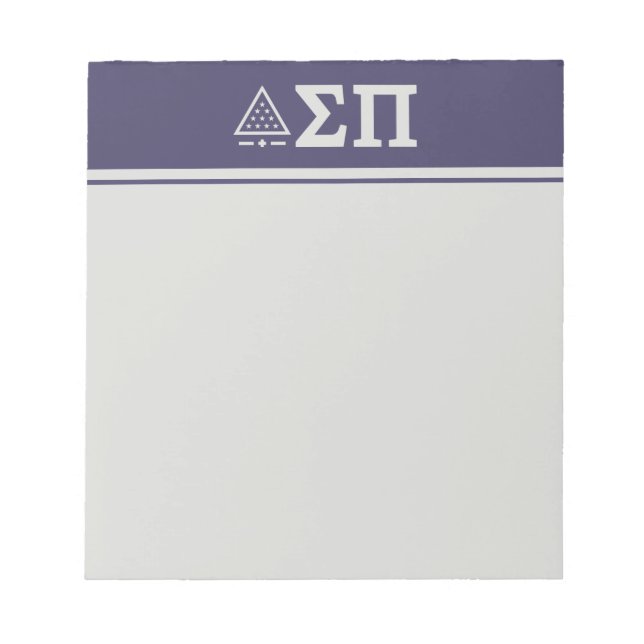 Sigma Pi Fraternity Greek Letters Star Triangle Notepad (Front)