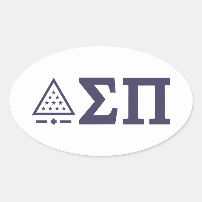 Sigma Pi Fraternity Greek Letters Star Triangle Oval Sticker (Front)