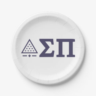 Sigma Pi Fraternity Greek Letters Star Triangle Paper Plates