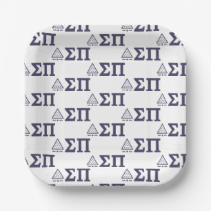 Sigma Pi Fraternity Greek Letters Star Triangle Paper Plates