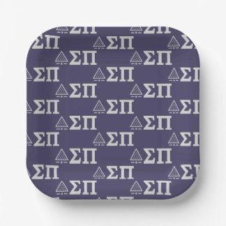 Sigma Pi Fraternity Greek Letters Star Triangle Paper Plates