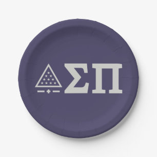 Sigma Pi Fraternity Greek Letters Star Triangle Paper Plates