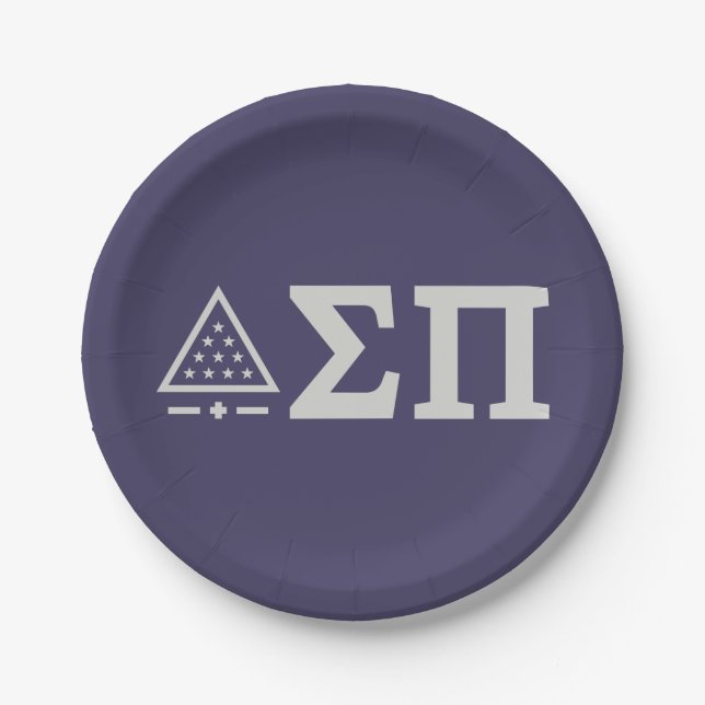 Sigma Pi Fraternity Greek Letters Star Triangle Paper Plates (Front)