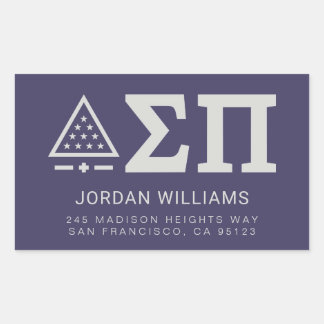 Sigma Pi Fraternity Greek Letters Star Triangle Rectangular Sticker
