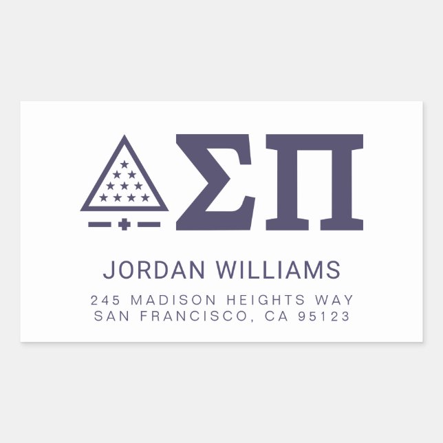 Sigma Pi Fraternity Greek Letters Star Triangle Rectangular Sticker (Front)