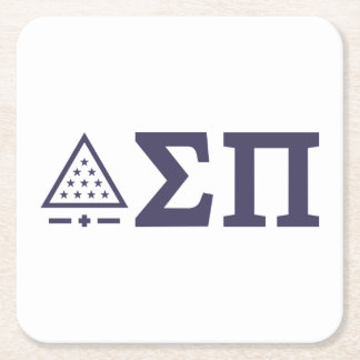 Sigma Pi Fraternity Greek Letters Star Triangle Square Paper Coaster