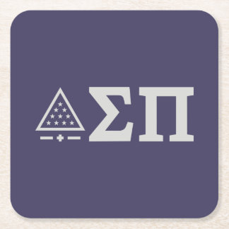 Sigma Pi Fraternity Greek Letters Star Triangle Square Paper Coaster
