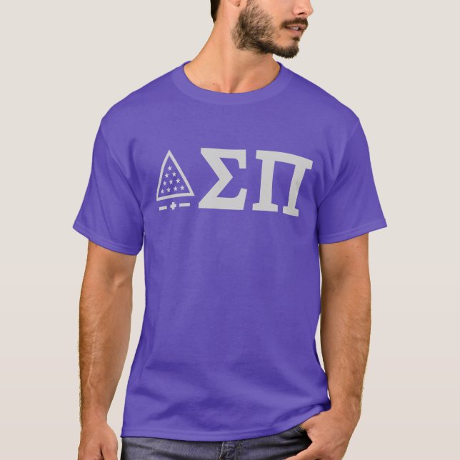 Sigma Pi Fraternity Greek Letters Star Triangle T-Shirt (Front)
