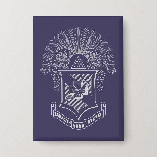 Sigma Pi Fraternity Official Coat of Arms Button (Front)