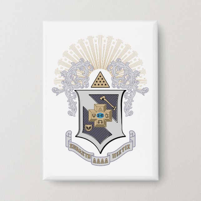Sigma Pi Fraternity Official Coat of Arms Button (Front)