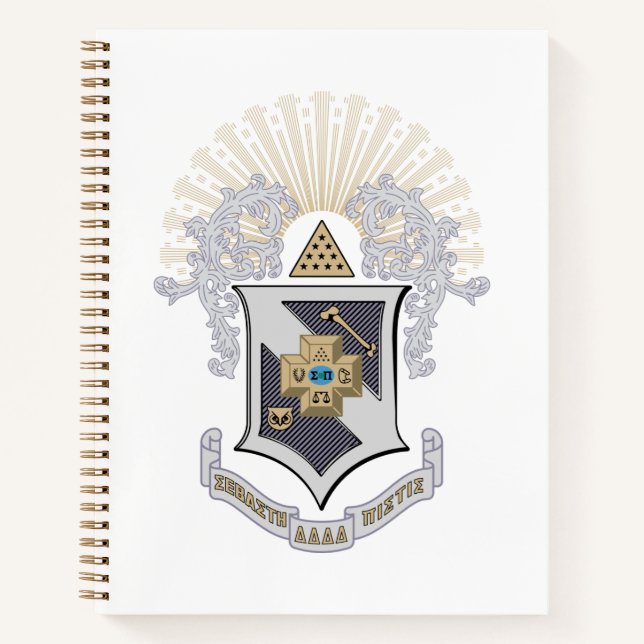Sigma Pi Fraternity Official Coat of Arms Notebook (Front)