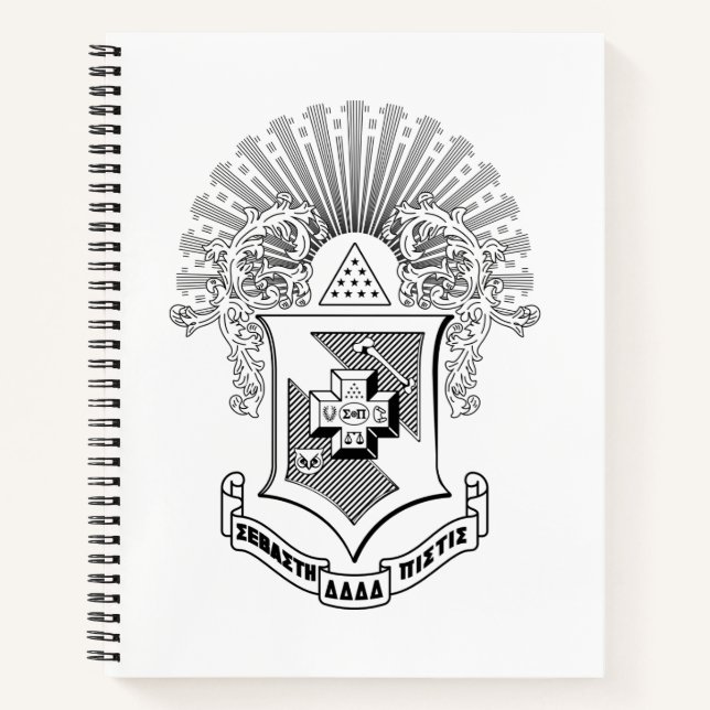 Sigma Pi Fraternity Official Coat of Arms Notebook (Front)