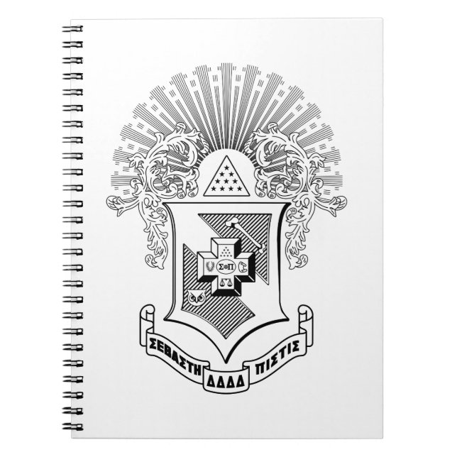 Sigma Pi Fraternity Official Coat of Arms Notebook (Front)