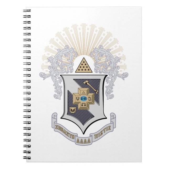 Sigma Pi Fraternity Official Coat of Arms Notebook (Front)