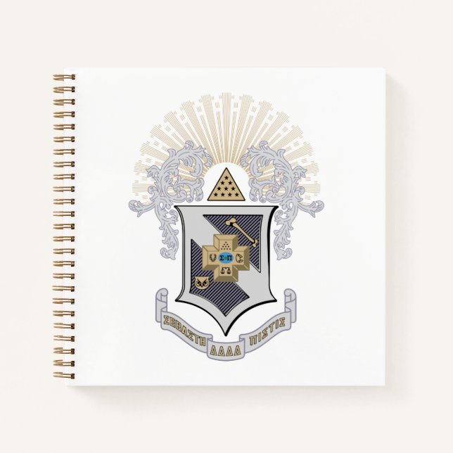 Sigma Pi Fraternity Official Coat of Arms Notebook (Front)