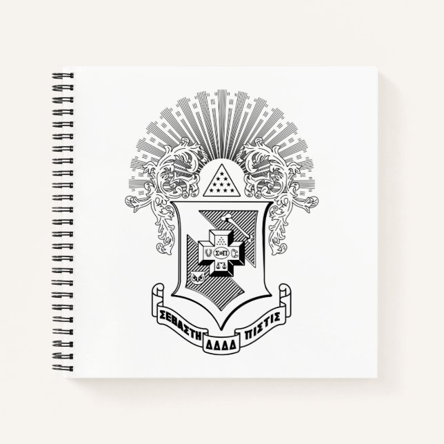 Sigma Pi Fraternity Official Coat of Arms Notebook (Front)