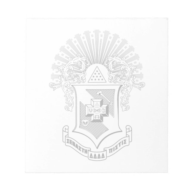 Sigma Pi Fraternity Official Coat of Arms Notepad (Front)