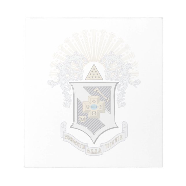 Sigma Pi Fraternity Official Coat of Arms Notepad (Front)