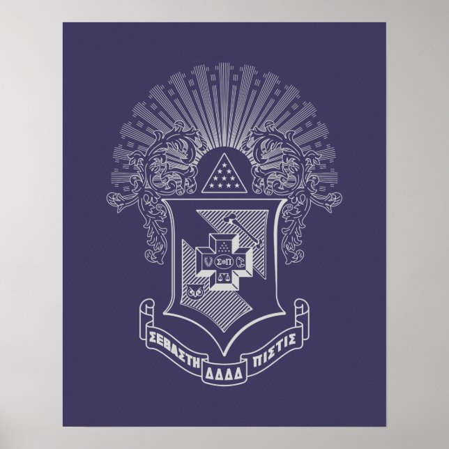 Sigma Pi Fraternity Official Coat of Arms Poster (Front)