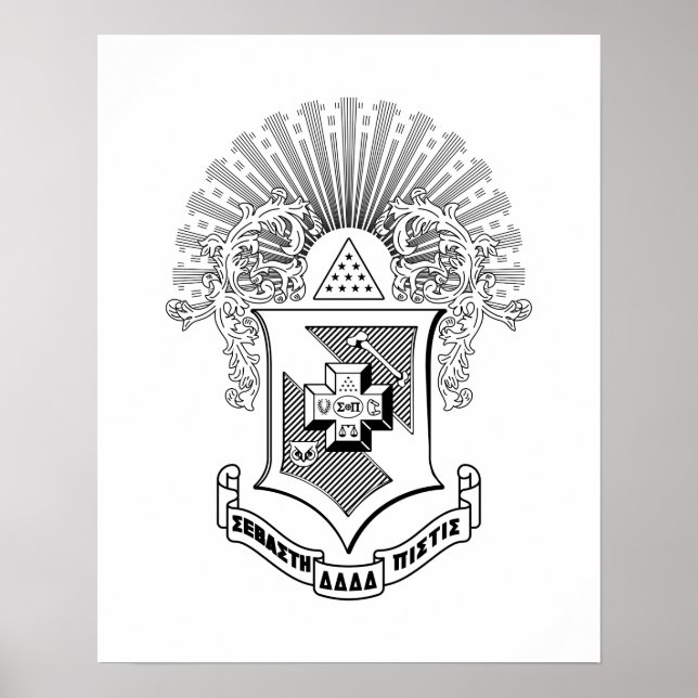 Sigma Pi Fraternity Official Coat of Arms Poster (Front)